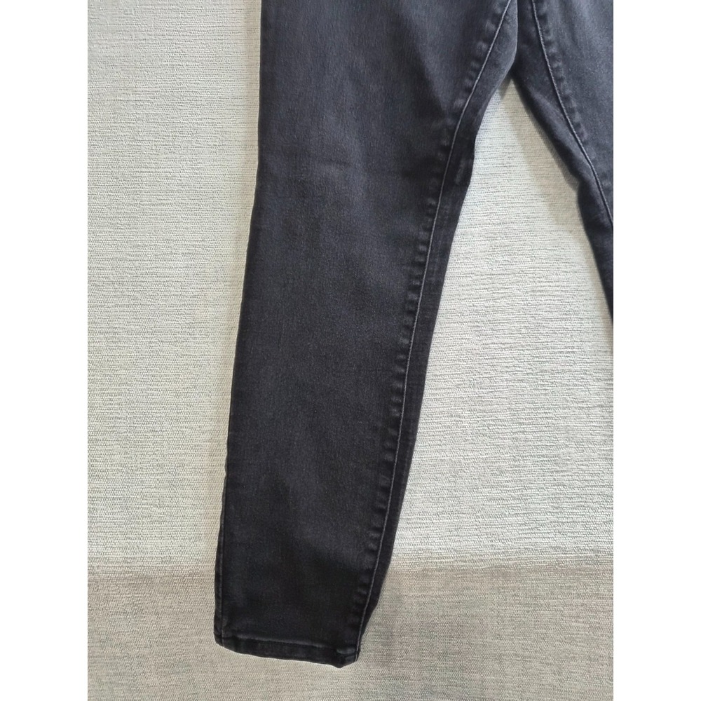 Tahari Jeans Womens 8/29 Black Denim Dark Wash Cotton Stretch Tapered Leg Logo - Picture 5 of 12
